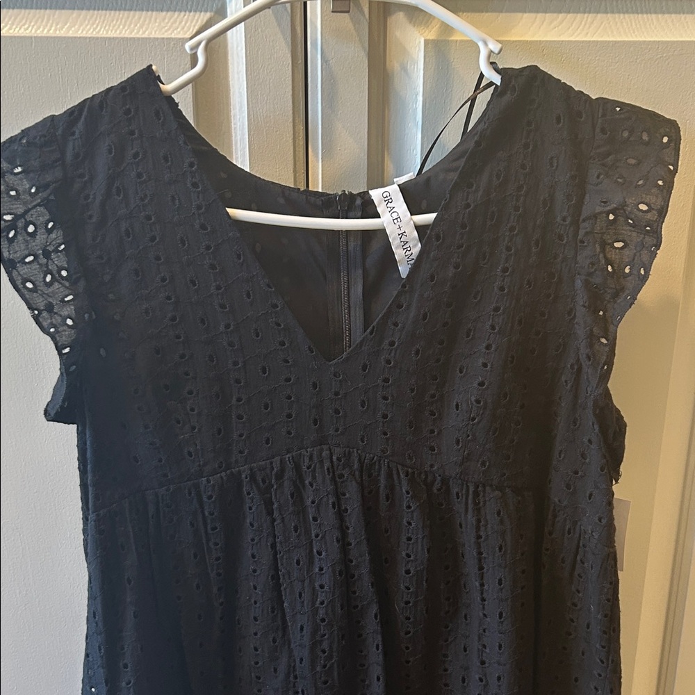 Universal Thread Black Eyelet Midi Dress